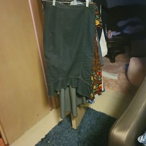 Blue jean high low skirt